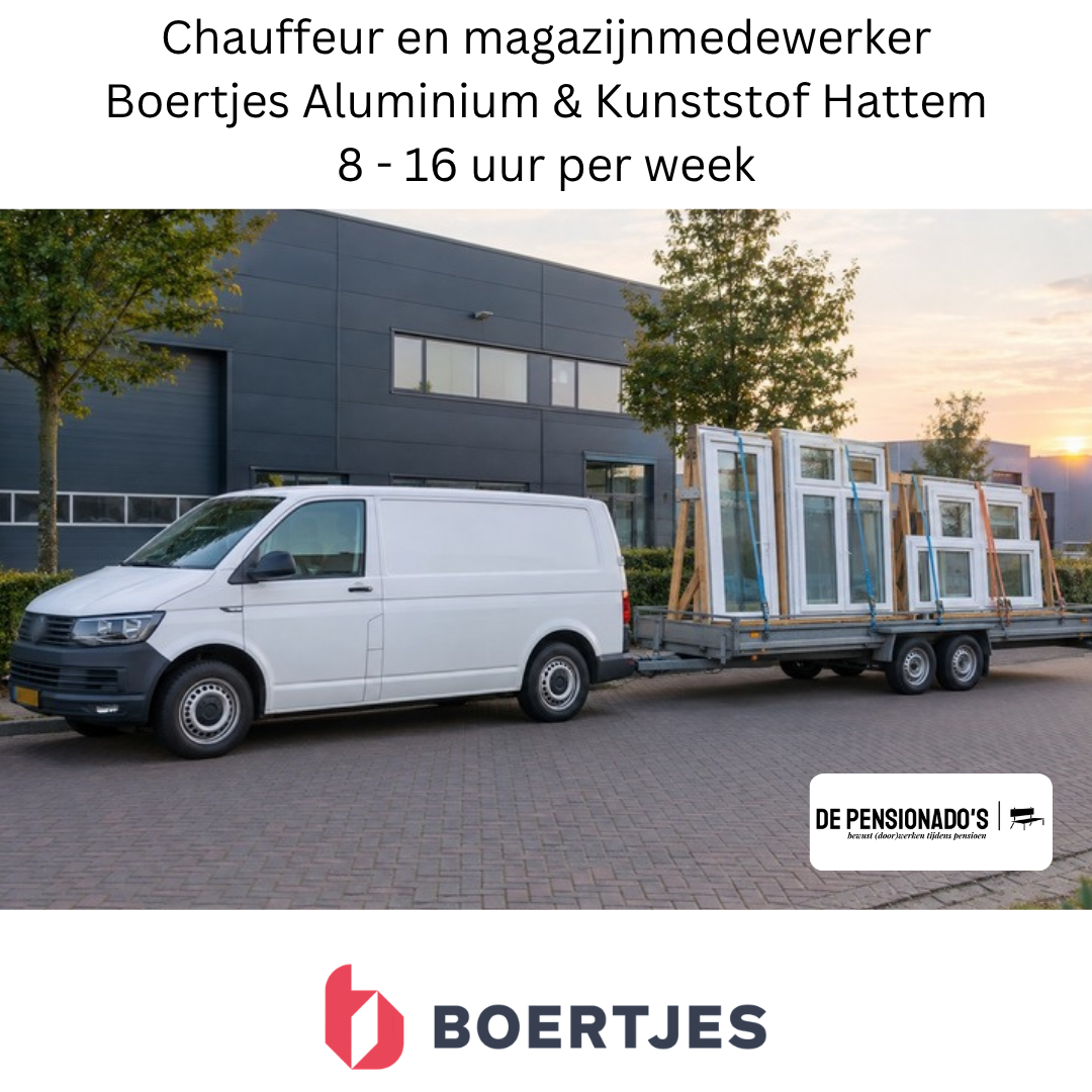 Werkaanbod Chauffeur en magazijnmedewerker bij Boertjes Aluminium & Kunststof in Hattem, 8 - 16 uur per week