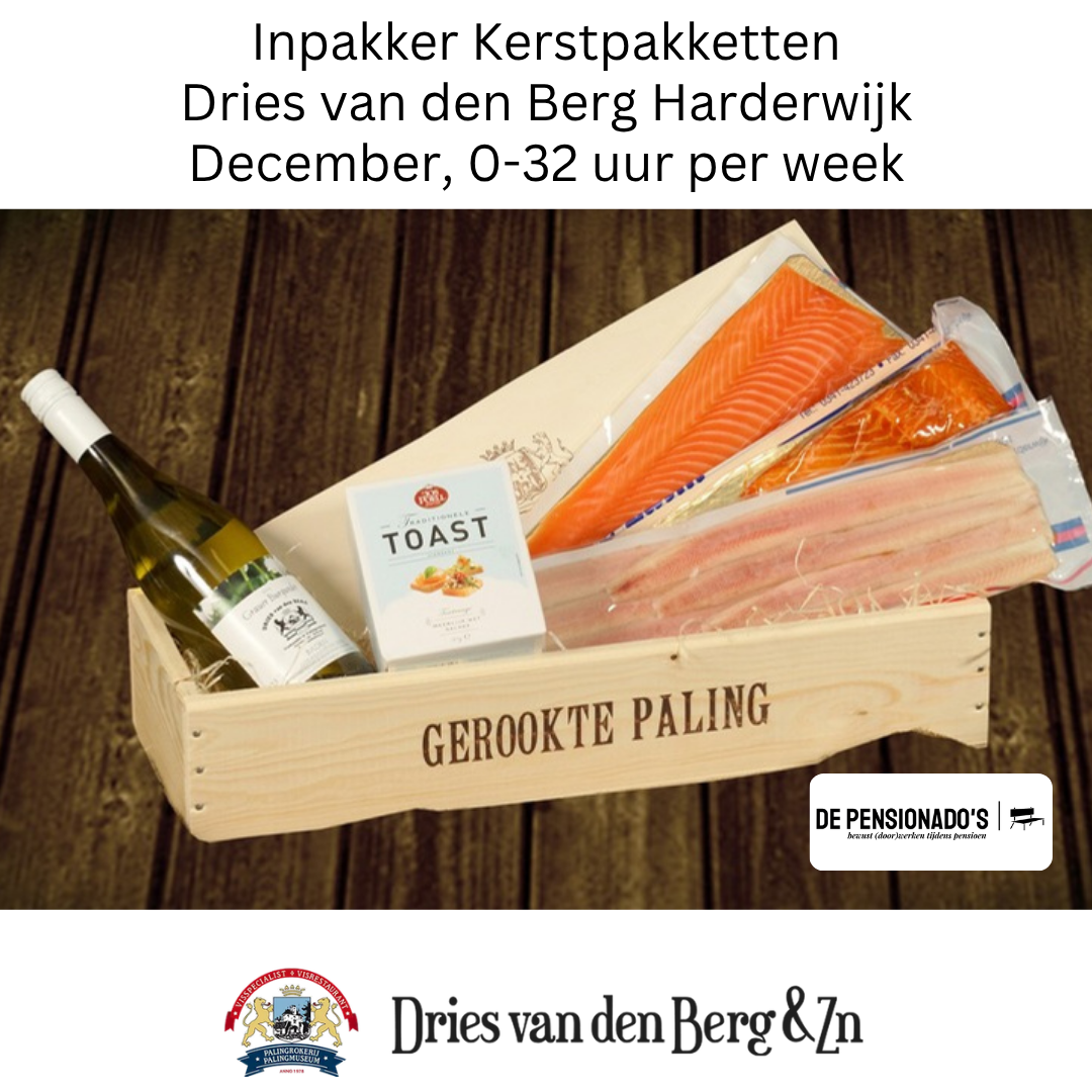Werkaanbod Inpakker Kerstpakketten bij Dries van den Berg in Harderwijk, december, 0-32 uur per week