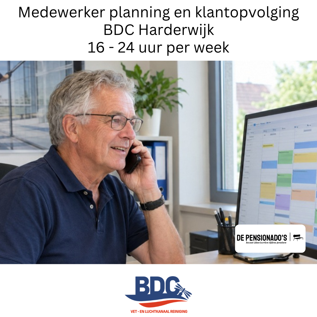Medewerker planning en klantopvolging BDC Harderwijk, 16 - 24 uur per week